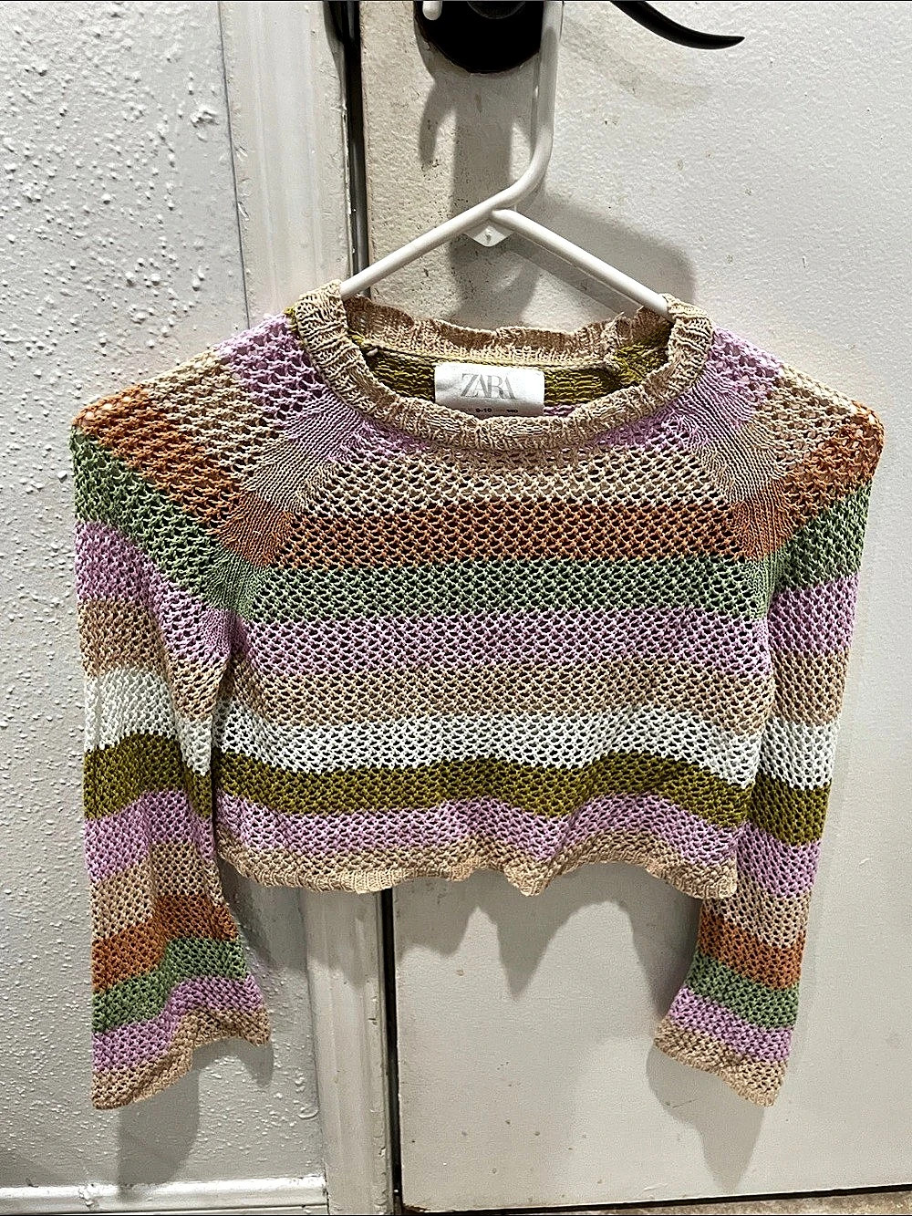 Zara Striped Crochet Crop Top